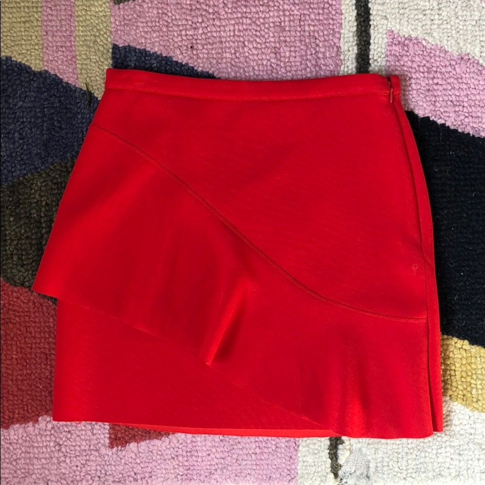 Red ruffle skirt